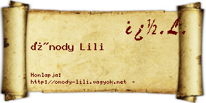 Ónody Lili névjegykártya